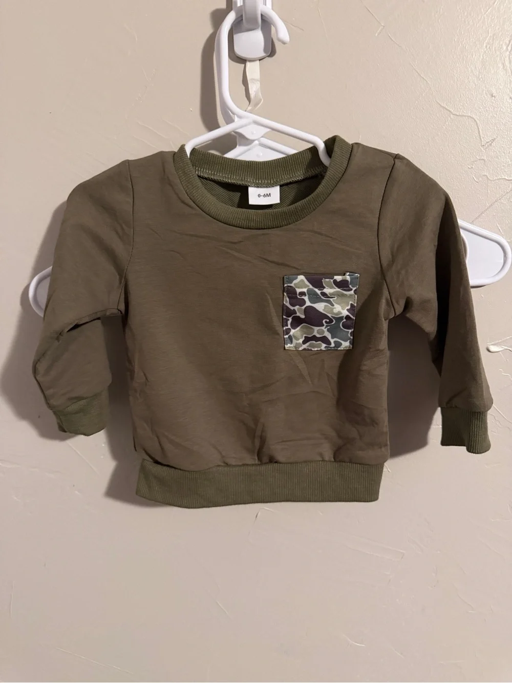 Kids Olive Camo Pocket Sweatshirt & Jogger Set